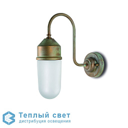 настенный уличный бра с полукруглым стеклянным плафоном и бронзовым кронштейном