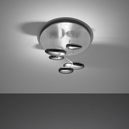 1476W10A Artemide Mercury потолочный светильник с хромированными подвесными дисками и отражающей чашей