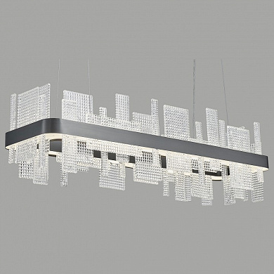 подвесной линейный светильник с множеством прозрачных элементов
