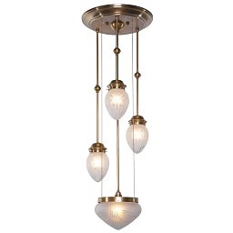 PP-348 Patinas lighting Pannon подвесная люстра 3+1 с гранёными плафонами