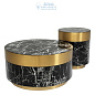 112250 Side Table Caron faux black marble brass finish Eichholtz