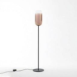 1410340A Artemide Gople торшер с овальным плафоном из розового стекла и круглым основанием