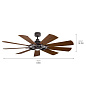 65" Gentry Fan Weathered Zinc люстра-вентилятор 300265WZC Kichler — фото 3