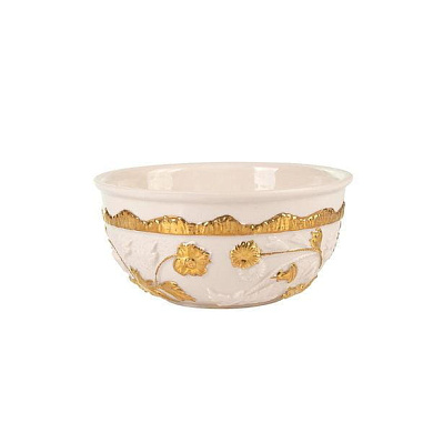 Taormina white & gold fruit bowl / oatmeal чаша, Villari