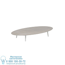 STYLETTO НИЗКИЙ СТОЛ ДЛЯ ГОСТИНОЙ 250X130CM АЛЮМИНИЕВЫЕ НОЖКИ БЕЛАЯ КЕРАМИЧЕСКАЯ СТОЛЕШНИЦА CEMENTO LUMINOSO Royal Botania
