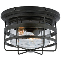 Crosby Flush Mount состаренное железо с прозрачным стеклом
