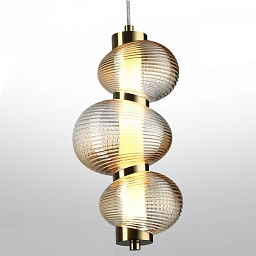 5095/12L Odeon Light Bruco подвесной светильник с золотистыми элементами и цилиндрическим плафоном