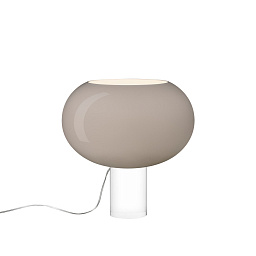 FN278012_24 Foscarini Buds настольная лампа с овальным стеклянным плафоном серого цвета