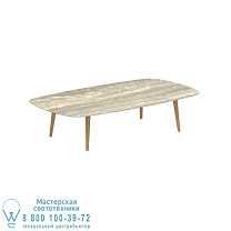 СТОЛ STYLETTO HIGH LOUNGE 220x120CM НОГИ ТИКА КЕРАМИЧЕСКАЯ СТОЛЕШНИЦА TRAVERTINO Royal Botania
