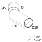 VIZIR L ON 92733 BBR-B черная бронза Delta Light накладной потолочный светильник