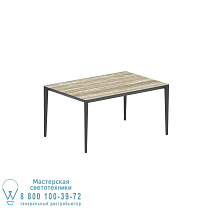 СТОЛ U-NITE 150X100CM АНТРАЦИТОВЫЙ С КЕРАМИЧЕСКОЙ СТОЛЕШНИЦЕЙ TRAVERTINO Royal Botania