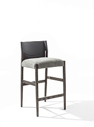 Полубарный стул Sveva Porada H65 с кожаной спинкой SVEVA-STOOL-H65-L0F0AS-A25AN-A67AH