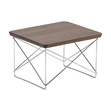 20119513 Occasional Vitra Квадратный прикроватный столик из ореха с хромом