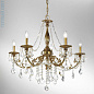 Kolarz PISANI CRYSTAL 1301.85.4.SpT люстра состаренная латунь ø83cm высота 80cm мин. высота 100cm макс. высота 150cm 5 ламп e14 — фото 1
