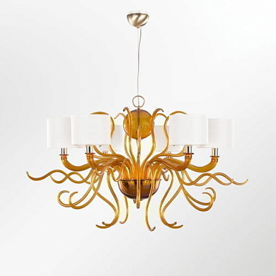 Murano Contemporary Chandelier in amber Tourbillon люстра MULTIFORME lighting LP0505-6-A2