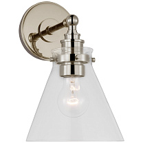 Parkington Small Single Wall Light полированный никель с прозрачным стеклом