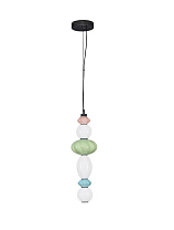 Triac Dimmable Sage Green, Pink & Blue Ceramic & Opal Glass Matt Black Metal Base LED 23Watt 220-240Volt 1495Lm IP20 3000K D:20 H:277 cm