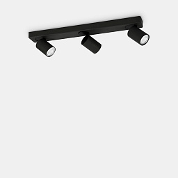 229058 Ideal lux Rudy трехламповый настенно-потолочный светильник черного цвета с подвижными головками