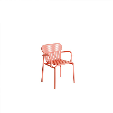 M0740317 WEEK-END Petite Friture Обеденный стул с подлокотниками садовый металлический коралловый