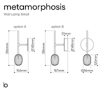 Настенный светильник Bomma Metamorphosis, вариант A без монтажной коробки, малый, стекло: прозрачный, отделка: брашированное золото