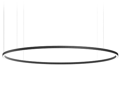 подвесной светильник кольцевой формы с темным металлическим ободом