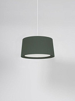 GT6: LAMPSHADE: GREEN RAW COLOR RIBBON. CABLE: WHITE, METALL