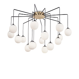 236964 Ideal lux Rhapsody многоламповый подвесной светильник с белыми плафонами на металлических подвесах