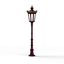Louvre N° 8; one-piece clear glass Built-in LED 2700°K warm white 13W; Wine red