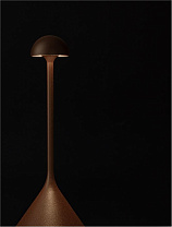 Touch Dimmable Corten Die-Casting Aluminium & Frost Polycarbonate LED 1Watt 3.7Volt 60Lm IP54 3000K Switch On/Off USB Wire D:9.5 H:25 cm
