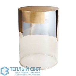2103 Arteriors Jesse приставной столик с цилиндрическим корпусом из стекла и металлическим верхом