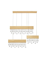 Triac Dimmable Brushed Gold Aluminium & Crystal LED 84Watt 220-240Volt 4175Lm IP20 3500K L: 100 W: 11 H: 150 cm