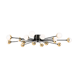 FR5242CL-16B Freya Celebrity потолочный светильник на перекрестных штангах с шарообразными плафонами в чёрном корпусе