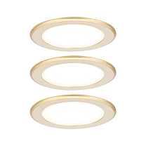 Recessed furniture light 3-piece set round 3x2