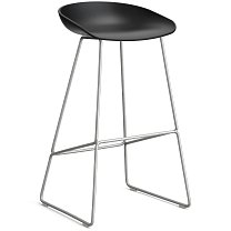About A Stool AAS 38 High, сиденье H75 см, основание нержавеющая сталь / сиденье полипропилен, черное