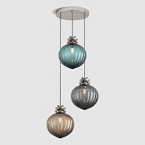 Flora Pendant Large - Cool, 3 Drop Cluster полированный никель