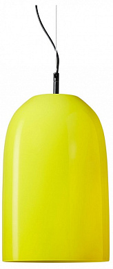 подвесной светильник с ярко-желтым глянцевым плафоном цилиндрической формы
