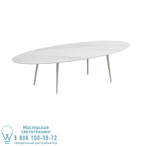 STYLETTO СТАНДАРТНЫЙ ОБЕДЕННЫЙ СТОЛ 320X140CM ГРИБОВЫЕ НОЖКИ КЕРАМИЧЕСКАЯ СТОЛЕШНИЦА BIANCO STATUARIO Royal Botania