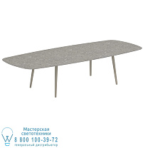 НИЗКИЙ ОБЕДЕННЫЙ СТОЛ STYLETTO 300X120CM, АЛЮМИНИЕВЫЕ НОЖКИ, ПЕСОЧНАЯ КЕРАМИЧЕСКАЯ СТОЛЕШНЯ CEPPO DOLOMITICA Royal Botania