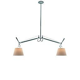 0630010A + 0372050A + 0372050A Artemide Tolomeo подвесной светильник на шарнирной перекладине с текстильными абажурами