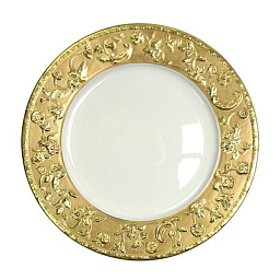 0004842-602 Villari Taormina тарелка с золотым кантом