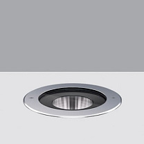Light Up Floor recessed Earth D=250mm - Warm white - Medium optic - DALI - Ta max 35°C 46.7W 5233.9lm - 3000K - DALI-2 - Colour: Steel