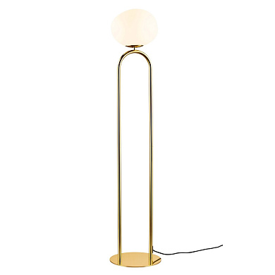 торшер латунный с шаровым плафоном