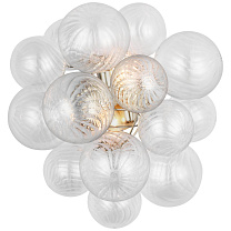 Talia Medium Sconce патинированное серебряное покрытие с прозрачным завитковым стеклом