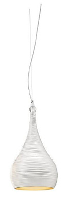 подвесной светильник с вытянутым каплевидным плафоном из матового материала