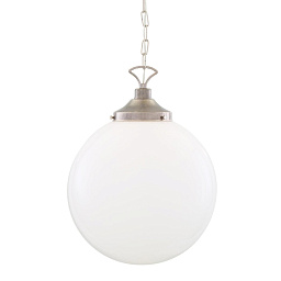 MLP012 Mullan Lighting Yerevan одноламповый подвесной светильник с опаловым стеклянным шаровым плафоном 40 см