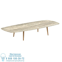 СТОЛ STYLETTO HIGH LOUNGE 300X120CM НОЖКИ ИЗ ТИКА КЕРАМИЧЕСКАЯ ВЕРХНЯЯ ВЕРХНЯЯ ТРАВЕРТИНО Royal Botania
