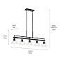 Eastmont 5 Light Linear Chandelier Black  and Walnut Wood люстра 52404BK Kichler — фото 12
