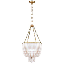 ARN5102HAB-CG Visual Comfort Jacqueline подвесная люстра с прозрачными стеклянными подвесами и латунной рамой