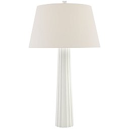 CHA8906WHT-L Visual Comfort Fluted spire настольная лампа из белого гипса с текстильным абажуром