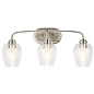 Valserrano 24" 3 Light Vanity Light Clear Seeded Glass Brushed Nickel настенный светильник 45129NICS Kichler — фото 1